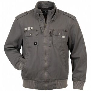 Marc Ecko Cut & Sew Grey Military Bomber Jacket